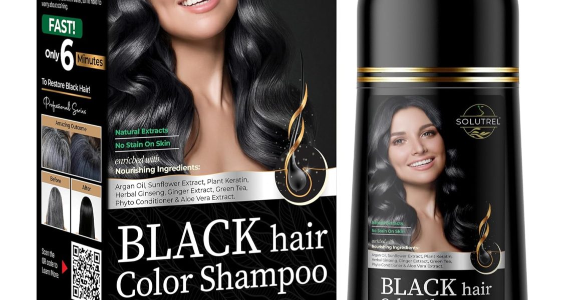 Black Hair Dye Shampoo, Complete Gray Coverage, 10-in-1 Benefits, Natural Ingredients – Long Lasting Hair Color, No Skin Stain – Ammonia Free., $28.99