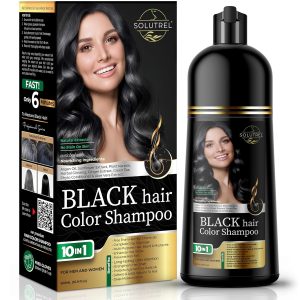 Black Hair Dye Shampoo, Complete Gray Coverage, 10-in-1 Benefits, Natural Ingredients - Long Lasting Hair Color, No Skin Stain - Ammonia Free., $28.99