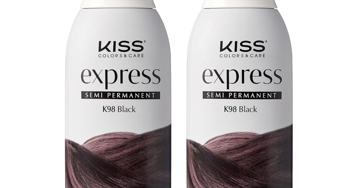 Kiss Express Semi-Permanent Hair Color 100mL (3.5 US fl.oz) (2 Count, Black), $9.99