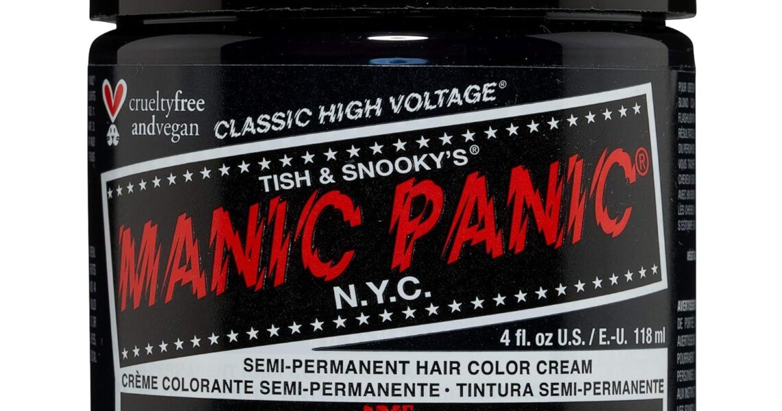 MANIC PANIC Classic Raven Semi Permanent Hair Color – Cool-Toned Black Hair Dye for Women & Men That Lasts 4-6 Weeks – Vegan, Ammonia & Cruelty-Free – Create & Mix Custom Shades (4oz), $14.99
