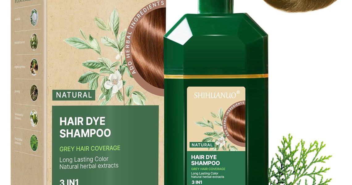 Hair Dye Shampoo 3 in 1 for Gray Hair Coverage, Herbal Ingredients Natural Shampoo Hair Dye for Women & Men/Ammonia-Free 520ml(Linen), $21.99