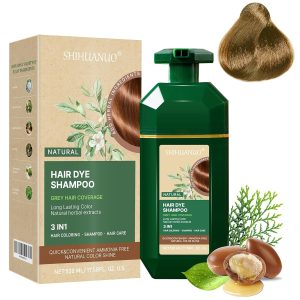Hair Dye Shampoo 3 in 1 for Gray Hair Coverage, Herbal Ingredients Natural Shampoo Hair Dye for Women & Men/Ammonia-Free 520ml(Linen), $21.99