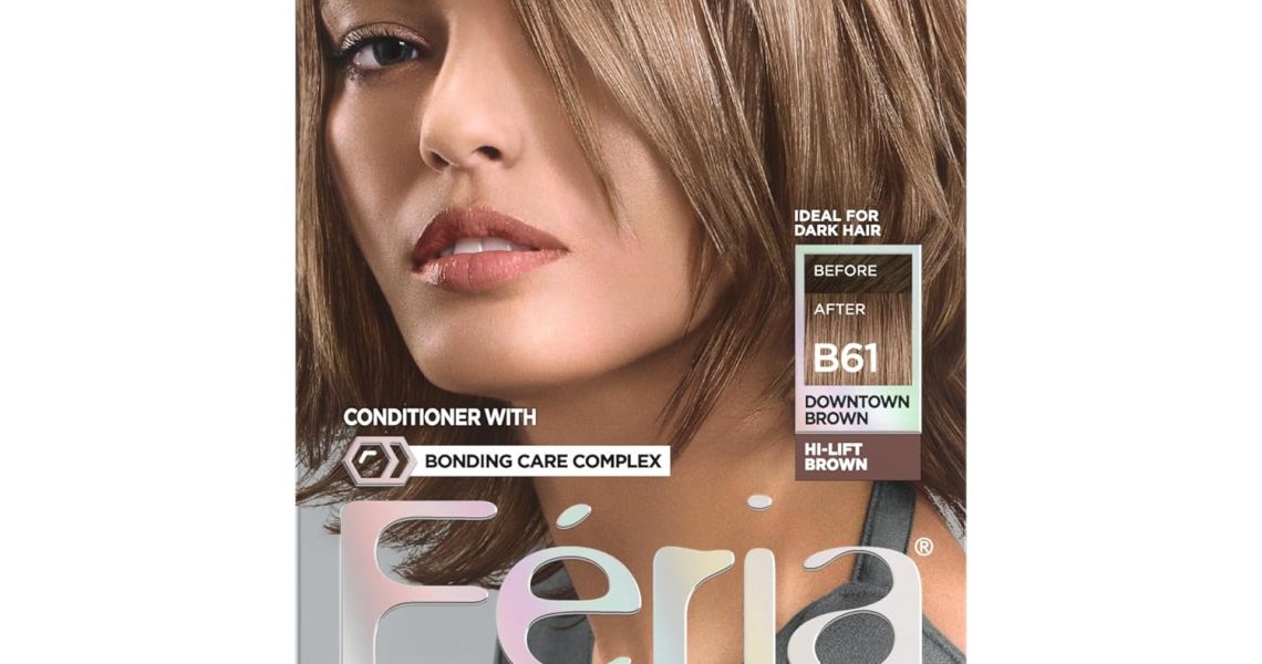 L’Oreal Paris Feria Multi-Faceted Shimmering Permanent Hair Color, B61 Downtown Brown (Hi-Lift Cool Brown), Pack of 1, Hair Dye, $12.99