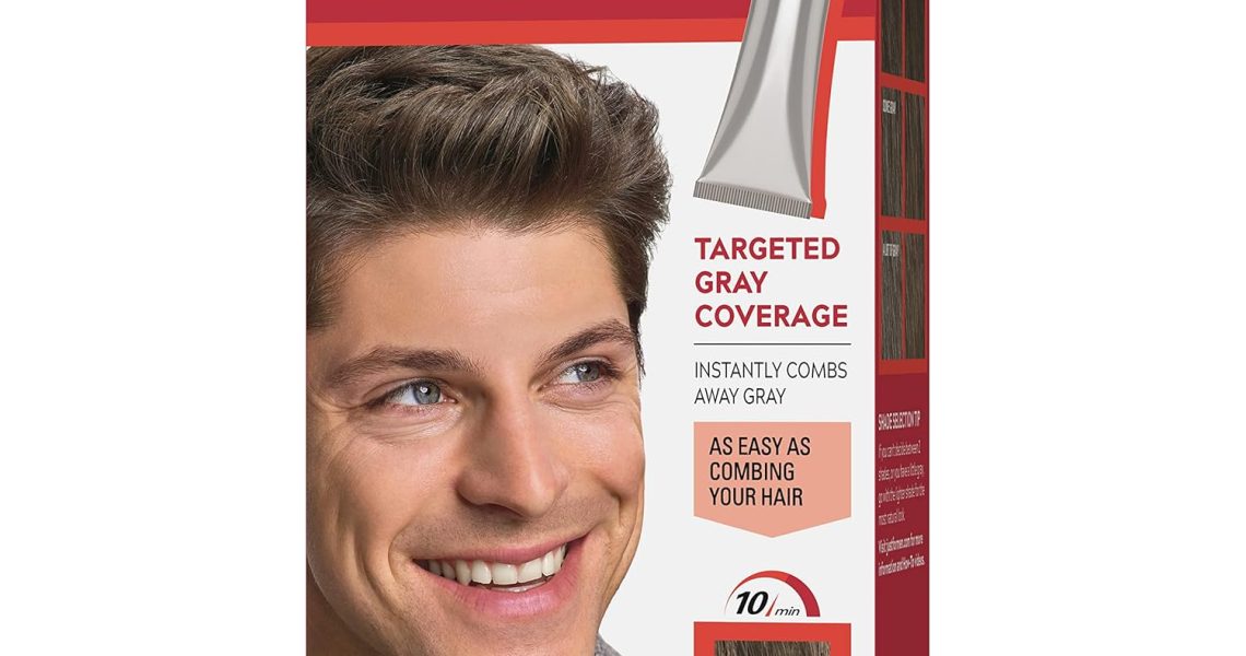 Just For Men Easy Comb-In Color Mens Hair Dye, Easy No Mix Application with Comb Applicator – Medium Brown, A-35, Pack of 1, $9.97