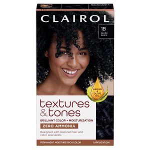 Clairol Textures & Tones Permanent Hair Dye, 1B Silken Black Hair Color, Pack of 1, $4.48