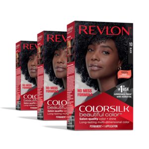 Revlon Colorsilk Permanent Hair Color, 10 Black (Pack of 3), $14.99