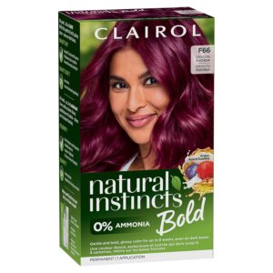 Clairol Natural Instincts Bold Permanent Hair Dye, F66 Dragon Fuchsia Hair Color, Pack of 1, $7.98