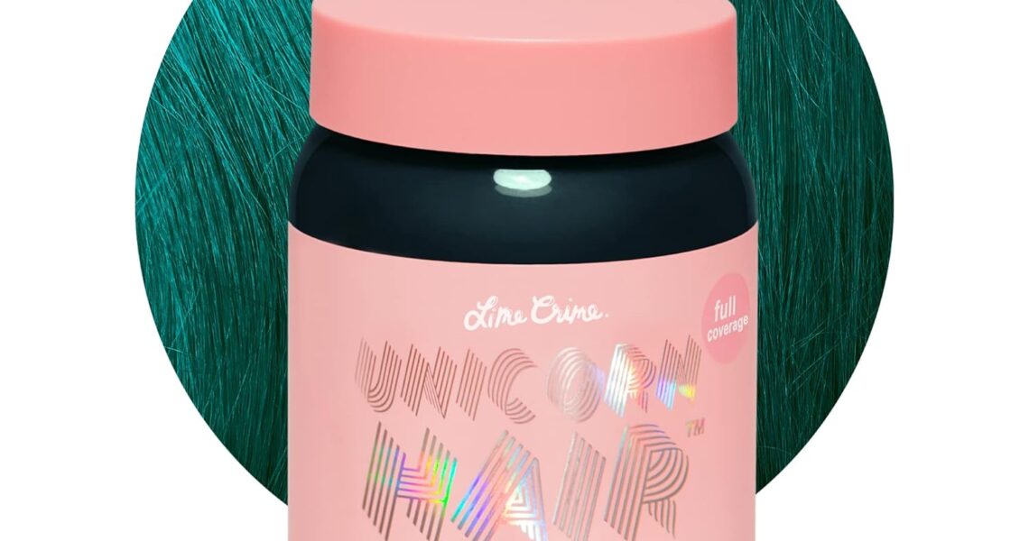 Lime Crime Unicorn Hair Dye Full Coverage, Sea Witch (Rich Teal) – Vegan and Cruelty Free Semi-Permanent Hair Color Conditions & Moisturizes – Temporary Green Hair Dye With Sugary Citrus Vanilla Scent, $16.47