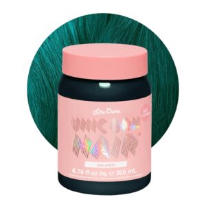 Lime Crime Unicorn Hair Dye Full Coverage, Sea Witch (Rich Teal) - Vegan and Cruelty Free Semi-Permanent Hair Color Conditions & Moisturizes - Temporary Green Hair Dye With Sugary Citrus Vanilla Scent, $16.47