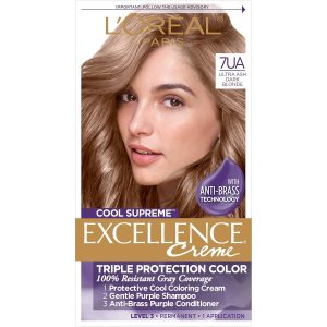 LOral Paris Excellence Cool Supreme Permanent Hair Color, Ash, 100 Percent Gray Coverage Hair Dye, Anti-Brass regimen includes gentle shampoo, and an anti-brass conditioner, $13.05