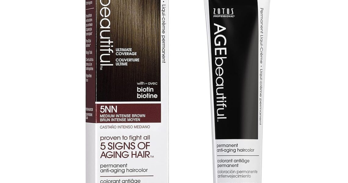 AGE beautiful Permanent Hair Color Dye Liqui Creme | 100% Gray Coverage | Anti-Aging Haircolor | Biotin for Thicker, Fuller Hair | Professional Salon Coloring, $12.00