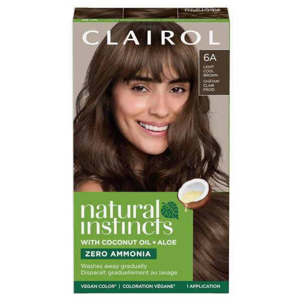 Clairol Natural Instincts Demi-Permanent Hair Dye, 6A Light Cool Brown Hair Color, Pack of 1, $7.96