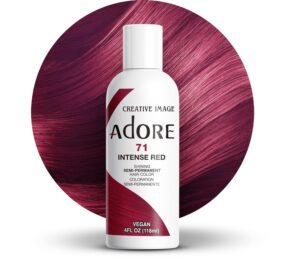 Adore Semi Permanent Hair Color - Vegan and Cruelty-Free Red Hair Dye - 4 Fl Oz - 071 Intense Red (Pack of 1), $5.05