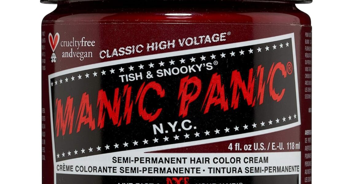 MANIC PANIC Classic Vampire Red Semi Permanent Hair Color – Deep Blood Red Hair Dye for Women & Men That Lasts 4-6 Weeks – Vegan, Ammonia & Cruelty-Free – Create & Mix Custom Shades (4oz), $13.99