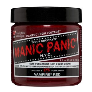 MANIC PANIC Classic Vampire Red Semi Permanent Hair Color - Deep Blood Red Hair Dye for Women & Men That Lasts 4-6 Weeks - Vegan, Ammonia & Cruelty-Free - Create & Mix Custom Shades (4oz), $13.99
