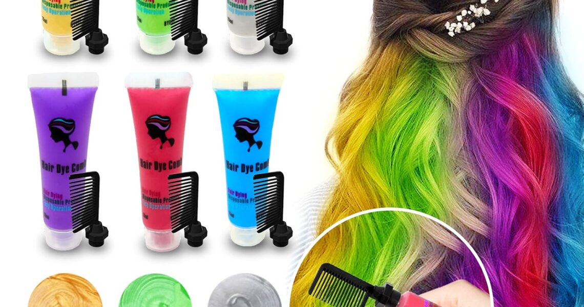 Byhoo 6PCS Temporary Hair Dye for Dark Hair, Hair Chalk for Girls, Kids Hair Dye, Washable Hair Color, Girl Gifts for 7-13 Year Old Girls Birthday, $11.99
