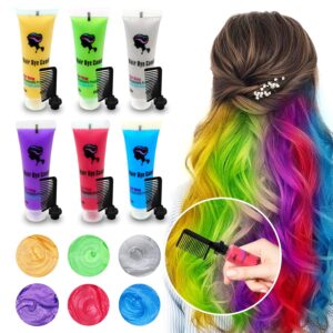 Byhoo 6PCS Temporary Hair Dye for Dark Hair, Hair Chalk for Girls, Kids Hair Dye, Washable Hair Color, Girl Gifts for 7-13 Year Old Girls Birthday, $11.99