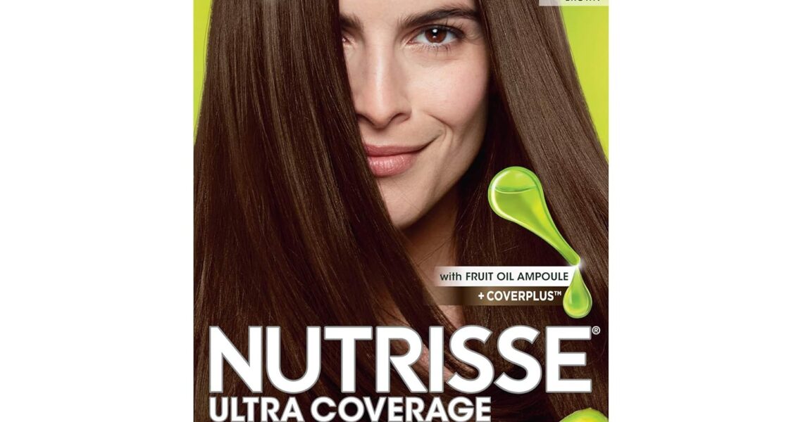 Garnier Hair Color Nutrisse Ultra Coverage Nourishing Creme, 500 Deep Medium Natural Brown (Glazed Walnut) Permanent Hair Dye, 1 Count (Packaging May Vary), $10.99