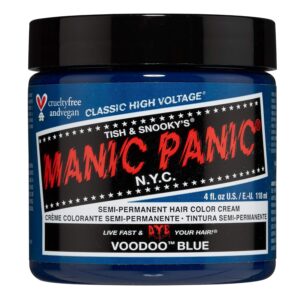 MANIC PANIC Classic Voodoo Blue Semi Permanent Hair Color - Dark Greenish Blue Hair Dye for Women & Men That Lasts 4-6 Weeks - Vegan, Ammonia & Cruelty-Free - Create & Mix Custom Shades (4oz), $13.99