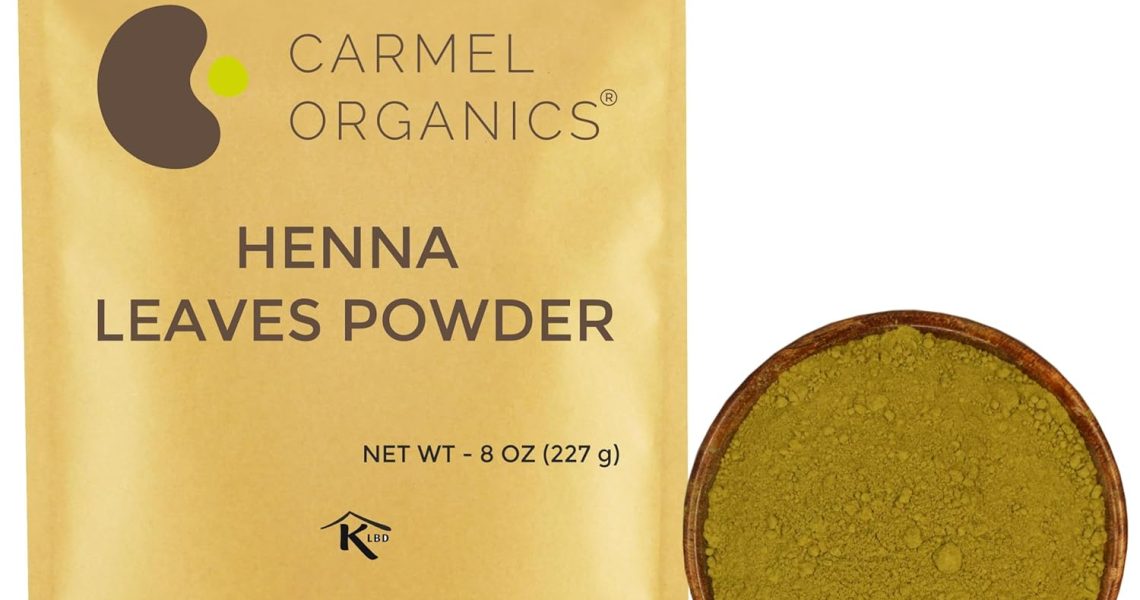 CARMEL ORGANICS Henna Leaves Powder (8 Ounce or 227 Grams) for Hair Color | Made by Natural and Pure Henna Leaves | No Added Preservatives or Color | Lawsonia inermis, $7.99