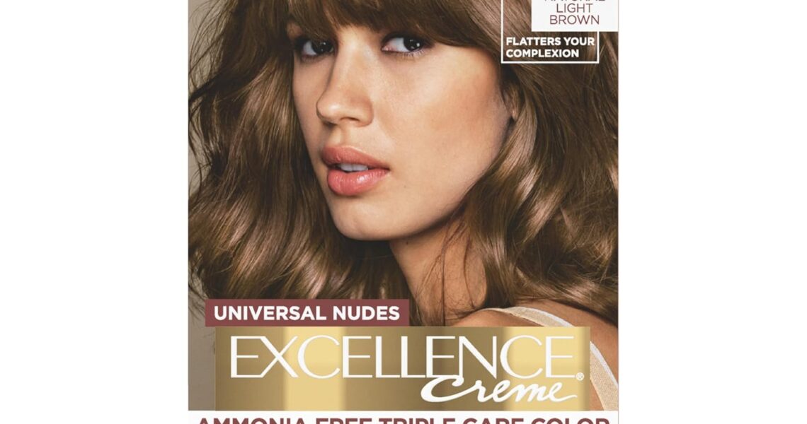LOral Paris Excellence Universal Nudes Permanent Hair Color, Ammonia Free Hair Dye for Gray Hair Coverage, 6N Natural Light Brown, 1 Hair Dye Kit, $13.99