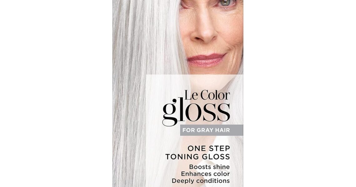 L’Oreal Paris Le Color Gloss One Step Toning Gloss, In-Shower Hair Toner with Deep Conditioning Treatment Formula for Gray Hair, Silver White, 1 Kit, $15.99