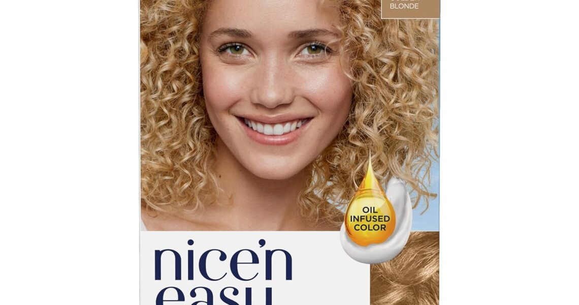 Clairol Nice’n Easy Permanent Hair Dye, 8G Medium Golden Blonde Hair Color, Pack of 1, $7.97
