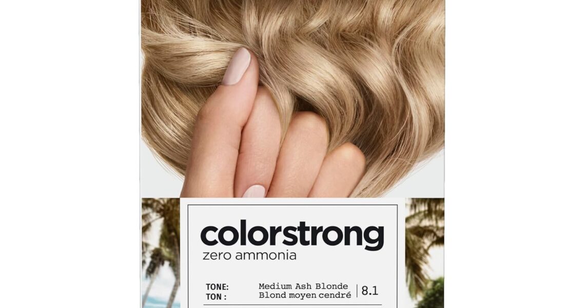 Clairol ColorStrong Permanent Zero Ammonia Hair Dye, 8.1 Medium Ash Blonde – Key West Hair Color, Pack of 1, $13.97