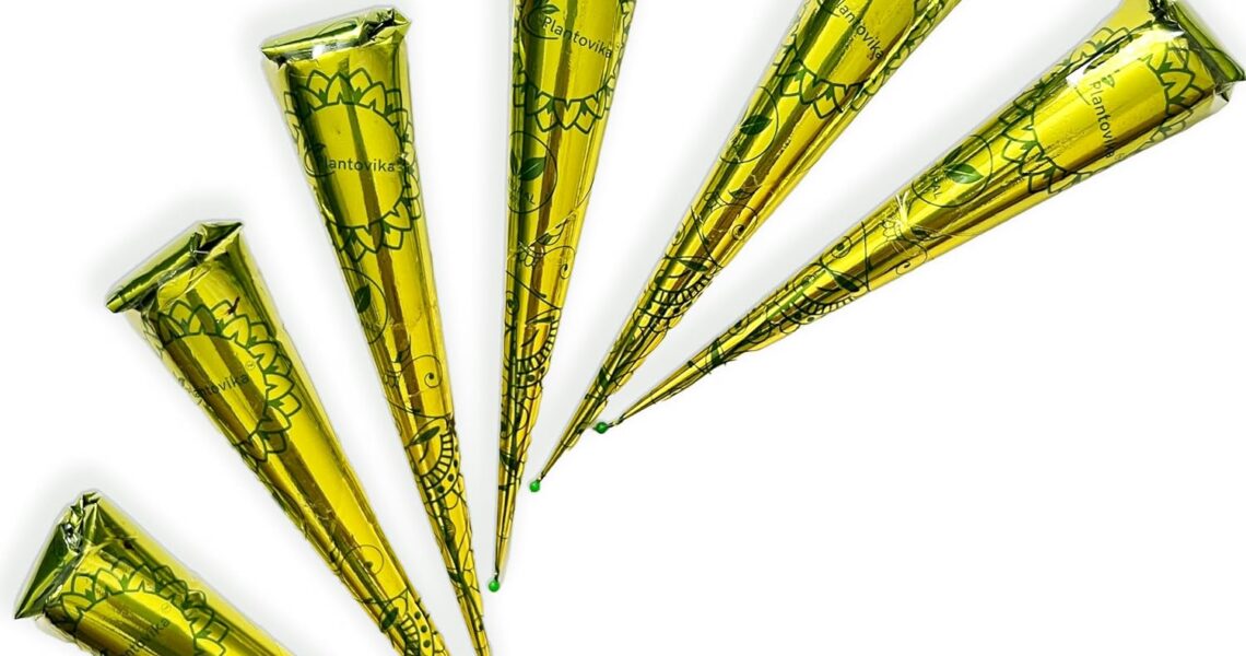100% Natural and Pure Henna Cone or tube, Ready to use paste for Reddish Brown Hair Color, Long-lasting, No additives, Chemical free, Henna Hair Dye, Spot hair coloring (Pack of 6), $6.99