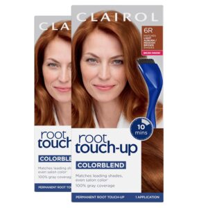 Clairol Root Touch-Up by Nice'n Easy Permanent Hair Dye, 6R Light Auburn/Reddish Brown Hair Color, Pack of 2, $16.98