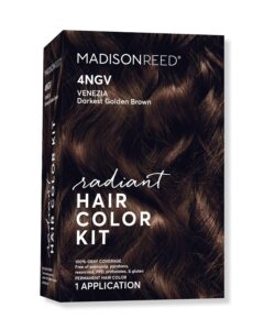 Madison Reed Radiant Hair Color Kit, Darkest Golden Brown for 100% Gray Coverage, Ammonia-Free, 4NGV Venezia Brown, Permanent Hair Dye, Pack of 1, 