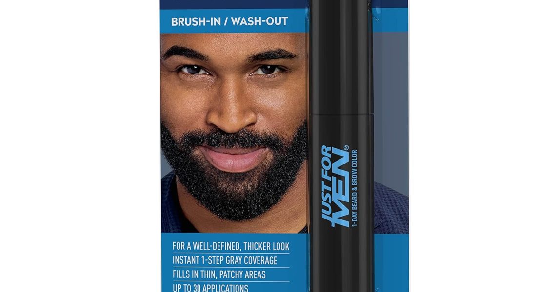 Just for Men 1-Day Beard & Brow Color, Temporary Color for Beard and Eyebrows, For a Fuller, Well-Defined Look, Up to 30 Applications, Black, $15.00