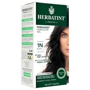 Herbatint Permanent Haircolor Gel, 1N Black, Alcohol Free, Vegan, 100% Grey Coverage - 4.56 oz, $19.99