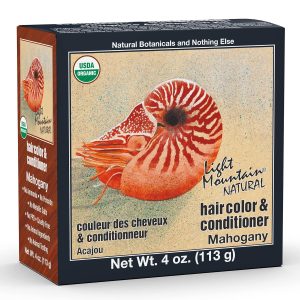 Light Mountain Henna Hair Color & Conditioner - Mahogany Hair Dye for Men/Women, Organic Henna Leaf Powder and Botanicals, Chemical-Free, Semi-Permanent Hair Color, 4 Oz, $9.49