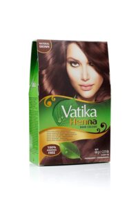 Dabur Vatika Henna Hair Color - Henna Hair Dye and Conditioner, Zero Ammonia for Strong and Shiny Hair, 100% Grey Coverage, 6 Sachets X 10g (Natural Brown), $9.99