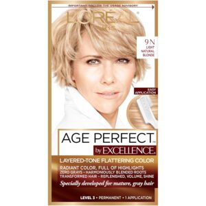 L'Oreal Paris Age Perfect Permanent Hair Color, 9N Light Natural Blonde, 1 kit, $11.99