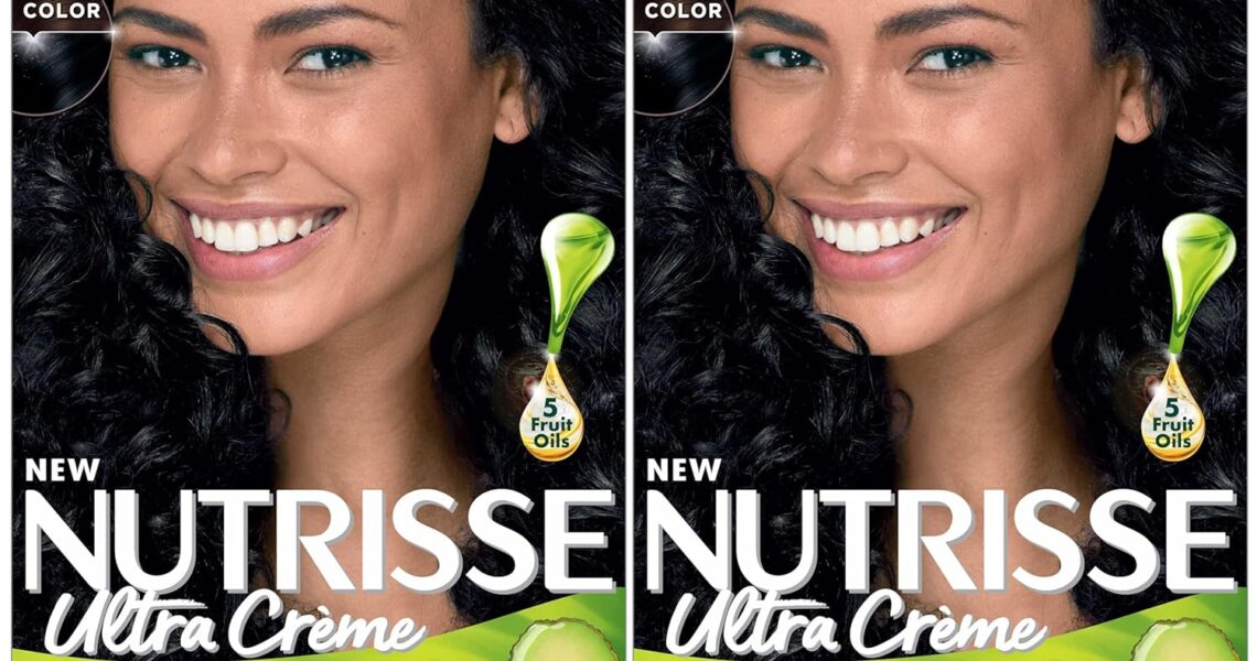 Garnier Hair Color Nutrisse Nourishing Creme, 11 Blackest Black (Peppercorn) Permanent Hair Dye, 2 Count (Packaging May Vary), $20.98