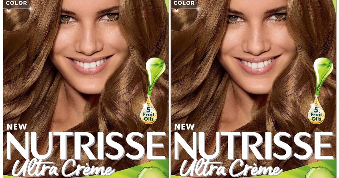 Garnier Hair Color Nutrisse Nourishing Creme, 63 Light Golden Brown (Brown Sugar) Permanent Hair Dye, 2 Count (Packaging May Vary), $20.98